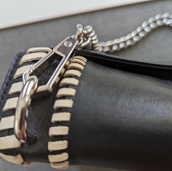 Rebecca Minkoff Whipstitch Black White Leather Purse - Picture 8 of 14